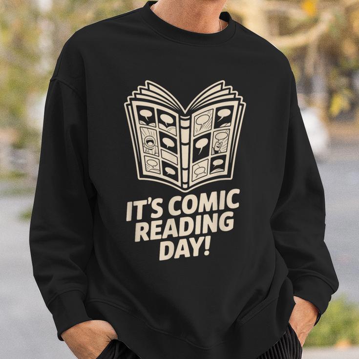 It’s Comic Reading Day Manga Cartoon Book Graphic Novel Sweatshirt Gifts for Him