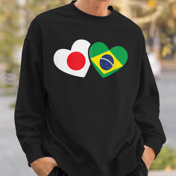 Japanese Flag Brazilian Flag Heart 日系ブラジルブラジル国旗日本国旗 スウェットシャツ 彼への贈り物