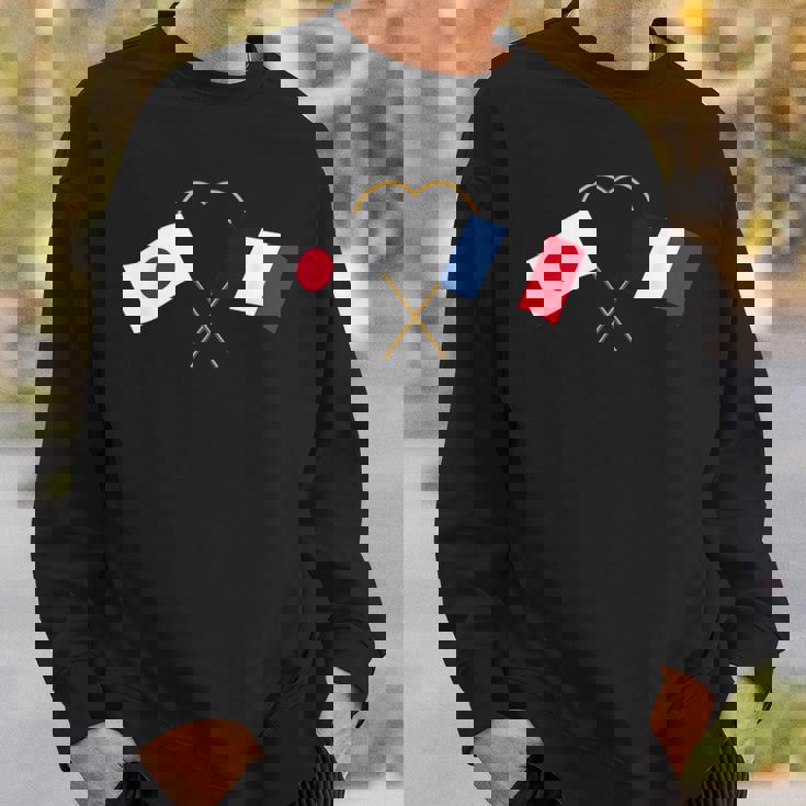 Japanese Flag France Flag フランス遺産 フランスのルーツ 日本の国旗 フランスの国旗 スウェットシャツ 彼への贈り物