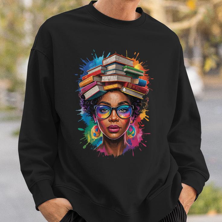 Juneteenth Educated Melanin Queen Afro Women Book Lover Sweatshirt Gifts for Him