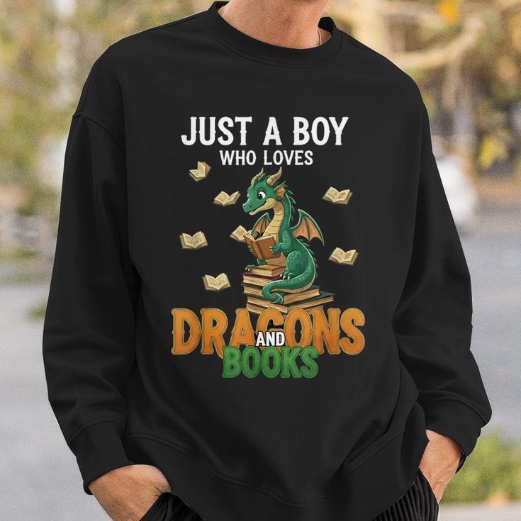 Just a Boy Who Loves Dragons And Books Reading Dragon Sweatshirt Gifts for Him