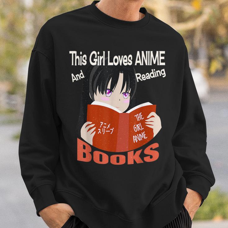 Just A Girl Who Loves Anime And Reading Books Sweatshirt Gifts for Him