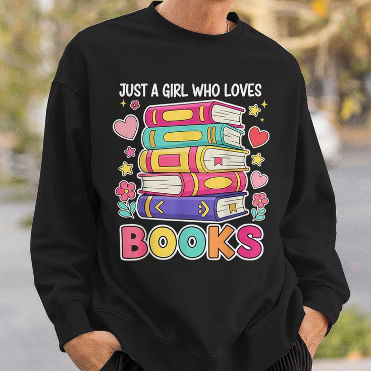 Just A Girl Who Loves Books Reading Library Sweatshirt Gifts for Him Just A Girl Who Loves Books Reading Library Sweatshirt Gifts for Him