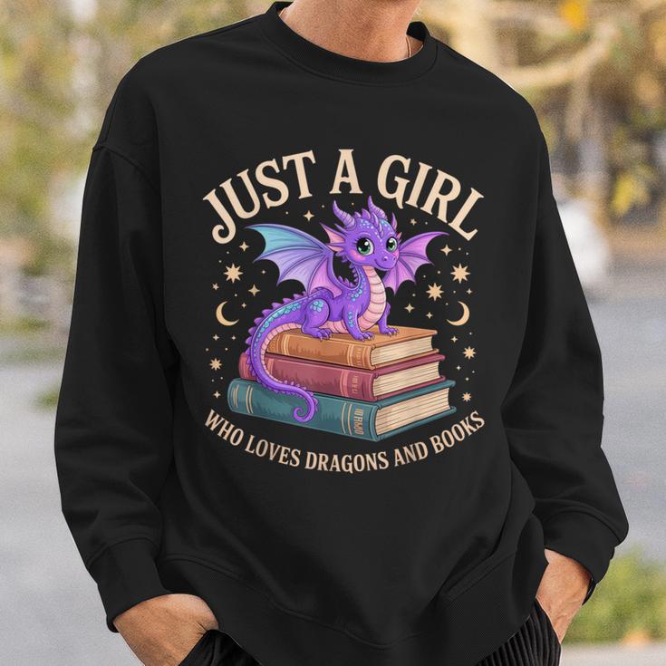 Just A Girl Who Loves Dragons And Books Cute Fantasy Sweatshirt Gifts for Him Just A Girl Who Loves Dragons And Books Cute Fantasy Sweatshirt Gifts for Him
