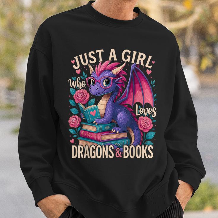 Just a Girl Who Loves Dragons And Books Dragon Sweatshirt Gifts for Him Just a Girl Who Loves Dragons And Books Dragon Sweatshirt Gifts for Him