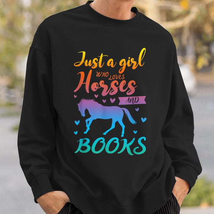 Just a Girl Who Loves Horses And Books Book Lover Sweatshirt Gifts for Him Just a Girl Who Loves Horses And Books Book Lover Sweatshirt Gifts for Him
