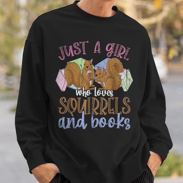 Just A Girl Who Loves Squirrels And Books Reading Squirrel Sweatshirt Gifts for Him