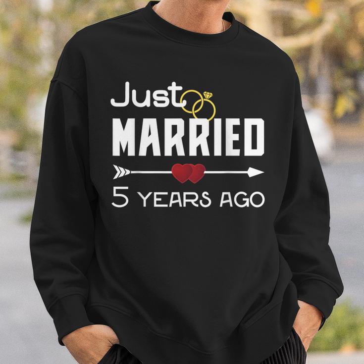 Just Married 5年前シャツ 結婚5周年記念 スウェットシャツ 彼への贈り物
