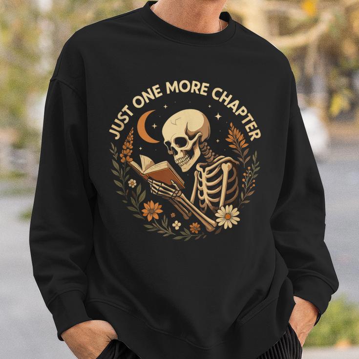 Just One More Chapter Book Lover Bookish Reading Skeleton Sweatshirt Gifts for Him
