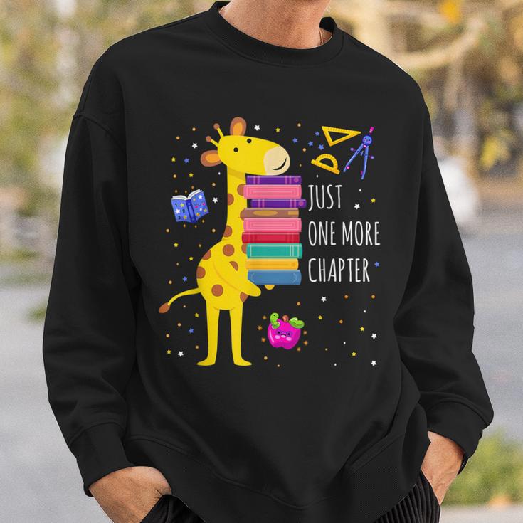 Just One More Chapter Cute Giraffe Book Reading Nerd Sweatshirt Gifts for Him