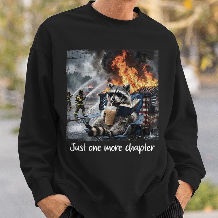 Just One More Chapter Dumpster Raccoon Reading Book Sweatshirt Gifts for Him