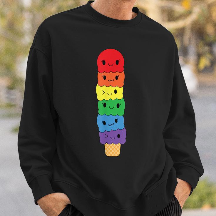 Kawaii Gay アイスクリーム Lgbt プライド レインボー プライド 月間 スウェットシャツ 彼への贈り物