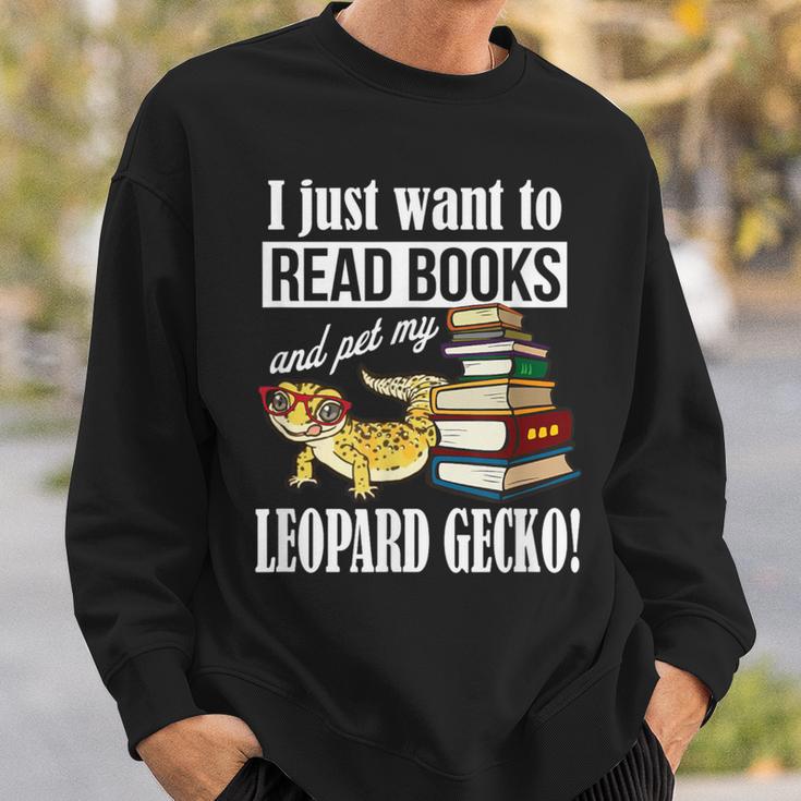 Kids Boys Girls Reptile Read Books Pet Leopard Gecko Lover Sweatshirt Gifts for Him