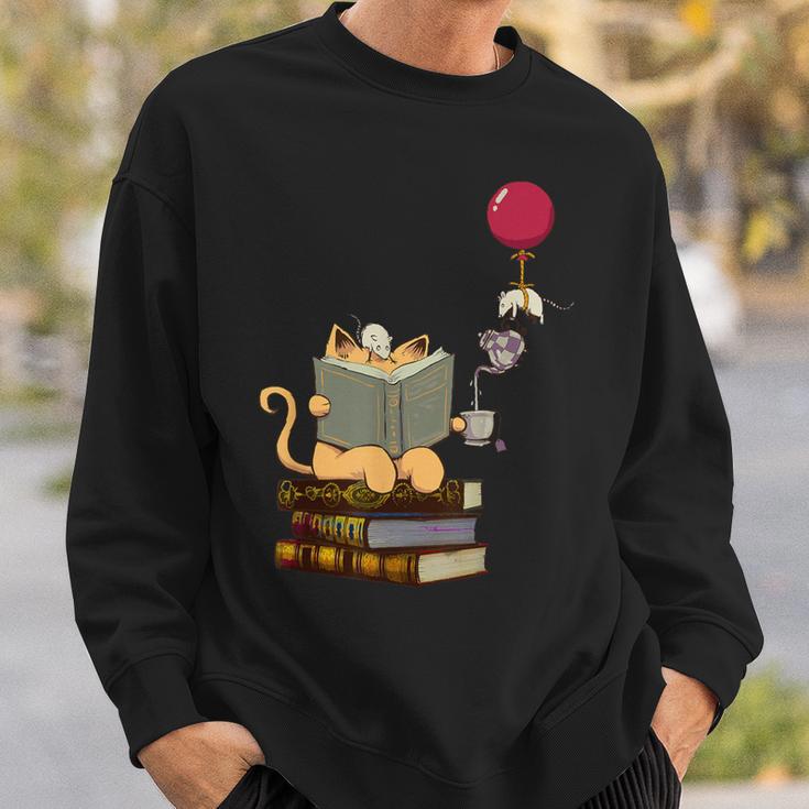Kittens Cats Tea Books And Balloon Sweatshirt Gifts for Him