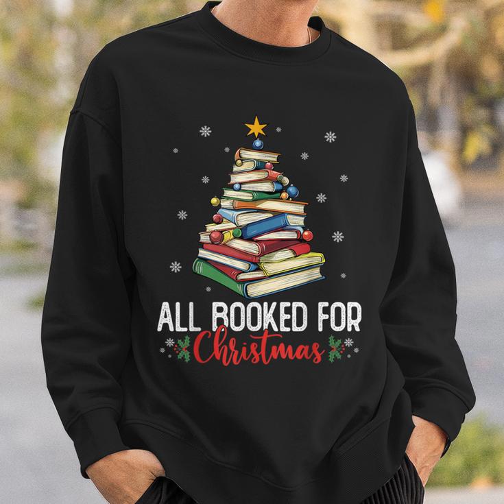 Librarian Book Lover Men Women Kids All Booked For Christmas Sweatshirt Gifts for Him