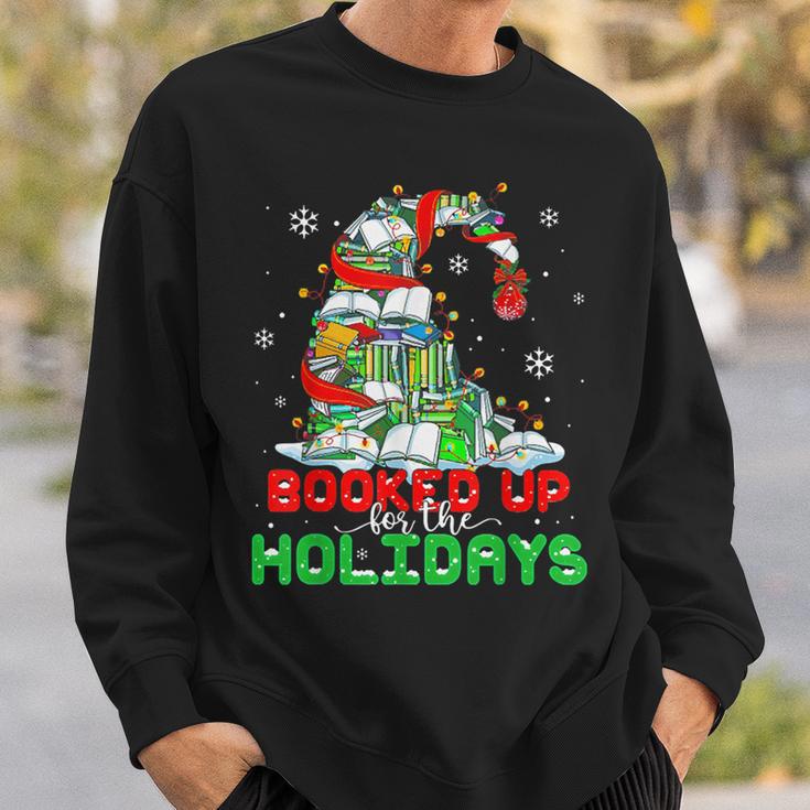 Librarian Booked Up For The Holidays Books Christmas Tree Sweatshirt Gifts for Him