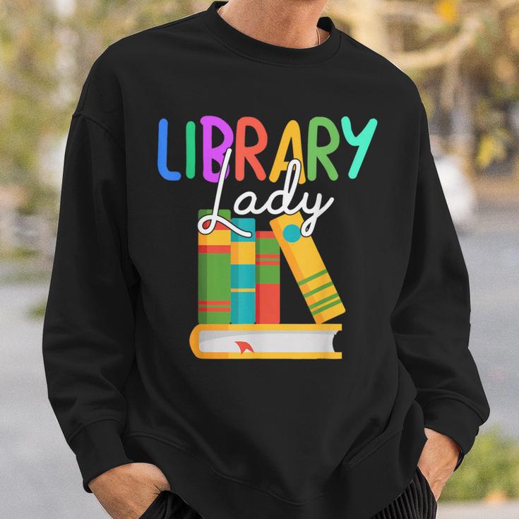 Librarian Library Lady Reading Bookworm Books Lover Sweatshirt Gifts for Him