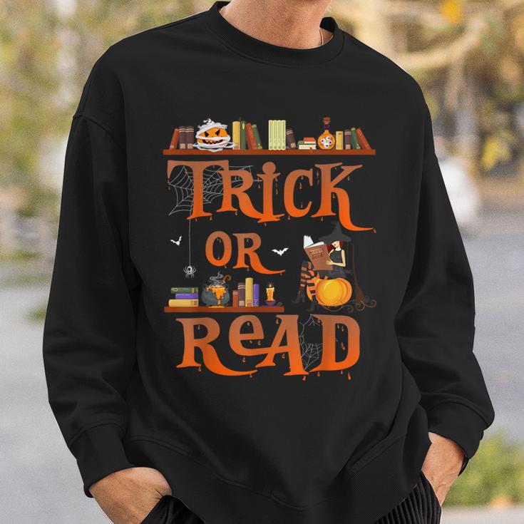Librarian Trick Or Read Library Event Halloween Book Lovers Sweatshirt Gifts for Him