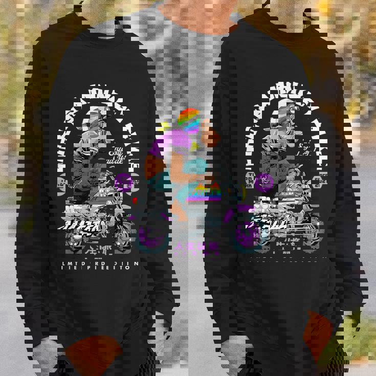 Life Is A Monkey Bike Fun ビンテージ バイカー プライドエディション スウェットシャツ 彼への贈り物