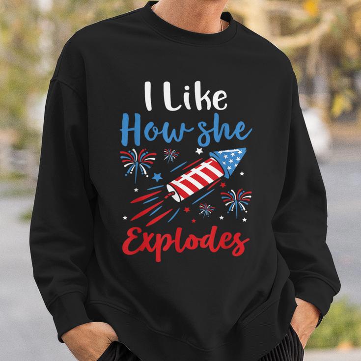 I Likehe Explodes Fireworks 4Th Of July カップル スウェットシャツ 彼への贈り物