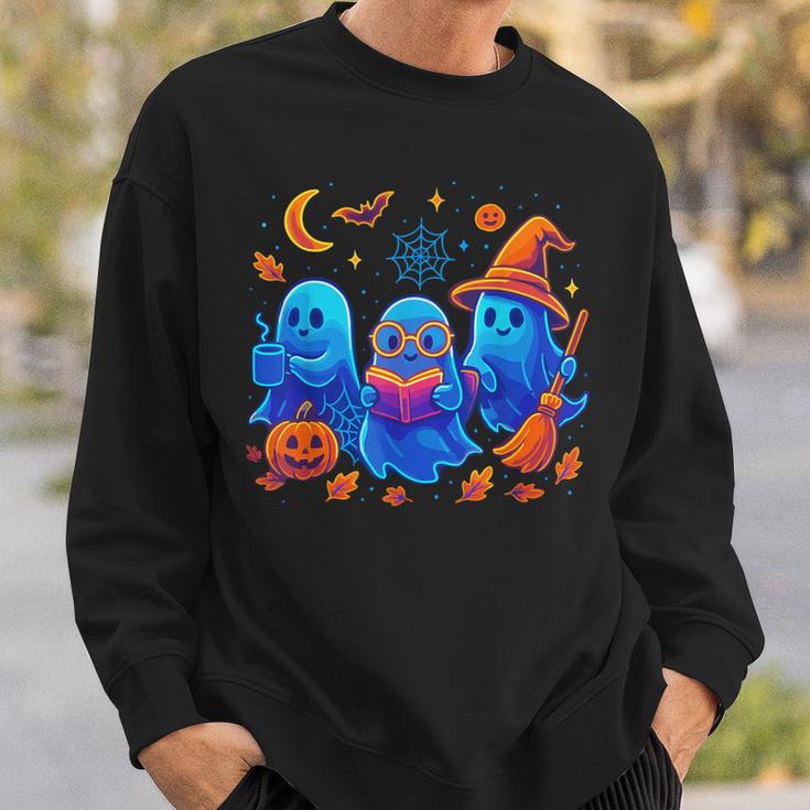 Little Ghost Coffee Tee Spooky Season Ghost Reading Book Sweatshirt Gifts for Him Little Ghost Coffee Tee Spooky Season Ghost Reading Book Sweatshirt Gifts for Him