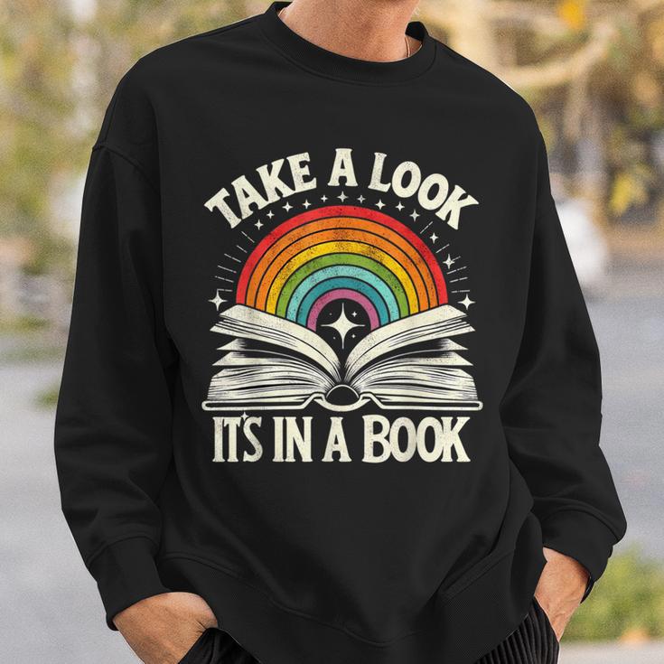 Take A Look A Book Vintage Reading Librarian Rainbow Sweatshirt Gifts for Him Take A Look A Book Vintage Reading Librarian Rainbow Sweatshirt Gifts for Him