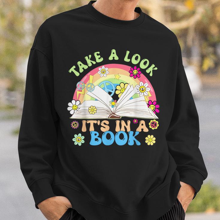 Take A Look Its In Book Books Lover Librarian Bookworm Sweatshirt Gifts for Him