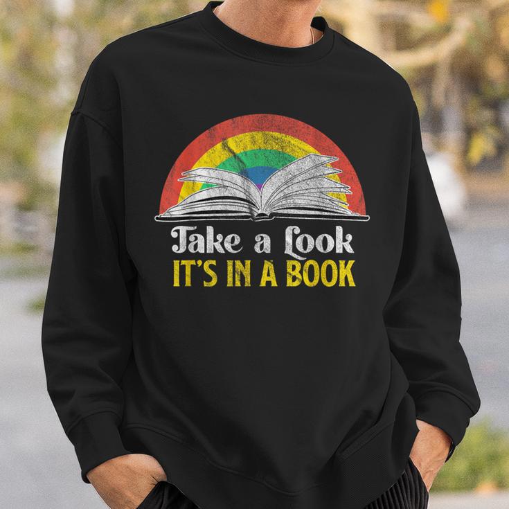Take A Look It's A Book Retro Rainbow T-Shirt Sweatshirt Gifts for Him