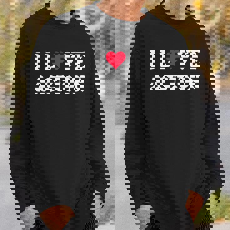 I Love Acton マッチング ガールフレンド&ボーイフレンド アクトン名 長袖tシャツ スウェットシャツ 彼への贈り物