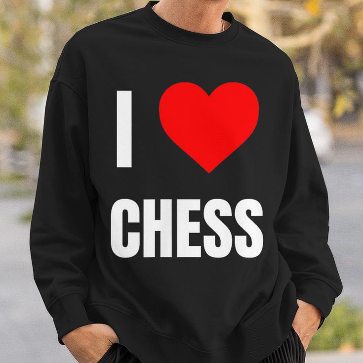 I Love Chess ハートギフト メンズ レディース キッズ アパレル 服 スウェットシャツ 彼への贈り物