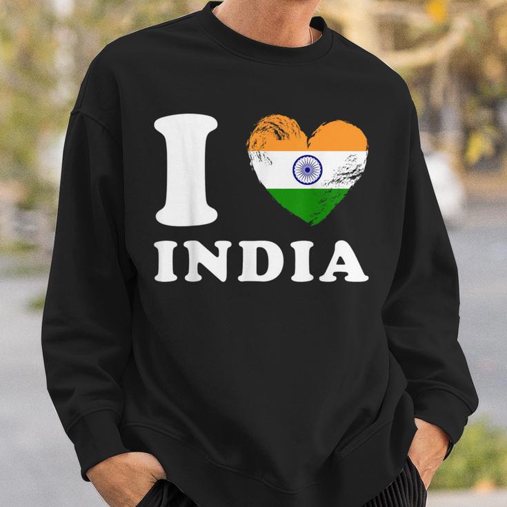 I Love India ハートフラッグインド スウェットシャツ 彼への贈り物