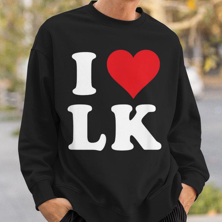 I Love Lk Initials I Heart LK First Last Name L K スウェットシャツ 彼への贈り物