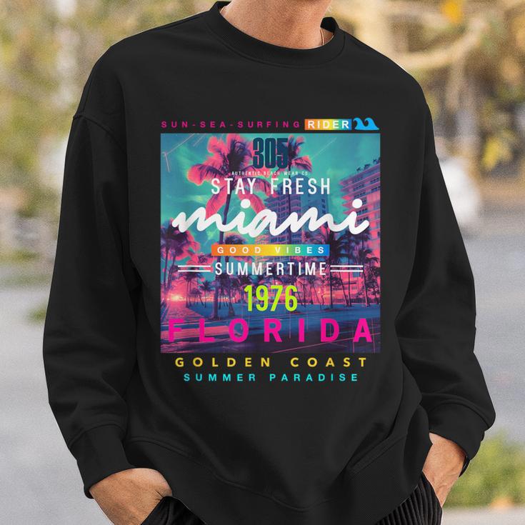 I Love Miami & Miami Loves Me Cool Miami Illustration スウェットシャツ 彼への贈り物