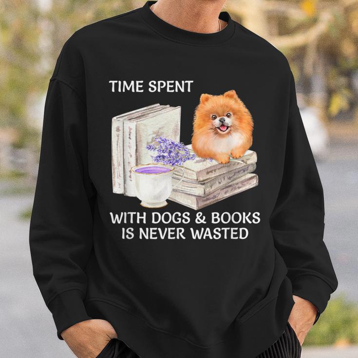 Love Reading Books And Pomeranian Dog Watercolor Art Sweatshirt Gifts for Him Love Reading Books And Pomeranian Dog Watercolor Art Sweatshirt Gifts for Him