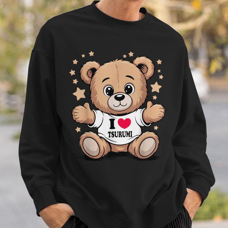 I Love Tsurumi Teddy Bear 鶴見テディベアが大好き スウェットシャツ 彼への贈り物