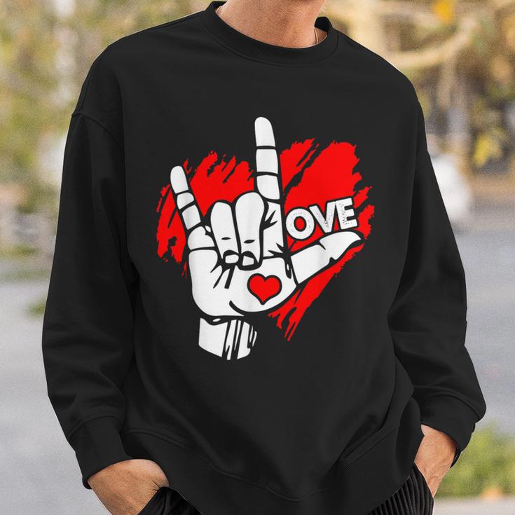 I Love You 手話 Asl Peak Languages スウェットシャツ 彼への贈り物