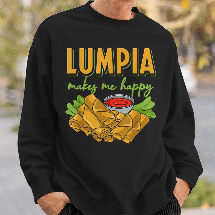 Lumpia Makes Me Happyルンピアは私を幸せにする フィリピンの春巻き 料理 食べ物 スウェットシャツ 彼への贈り物