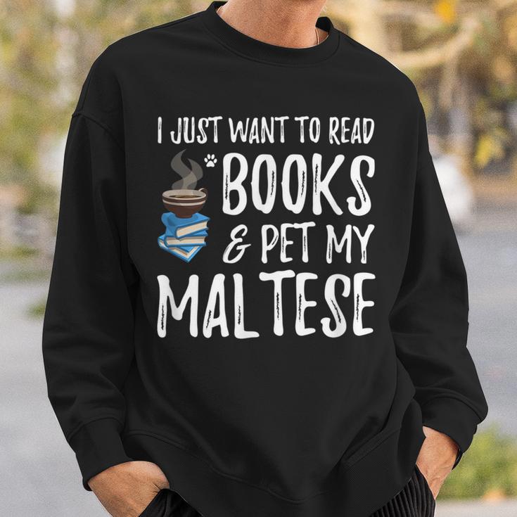 Maltese Avid Book Reader Dog Mom For Men Women Sweatshirt Gifts for Him