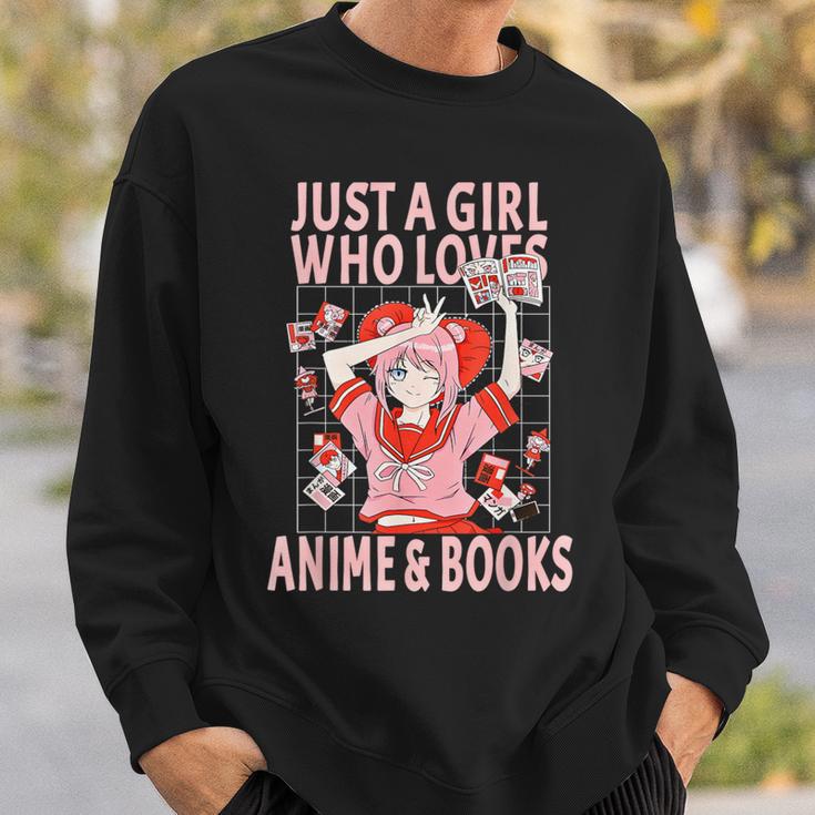 Manga Anime Stuff Just A Girl Who Loves Anime And Books Sweatshirt Gifts for Him