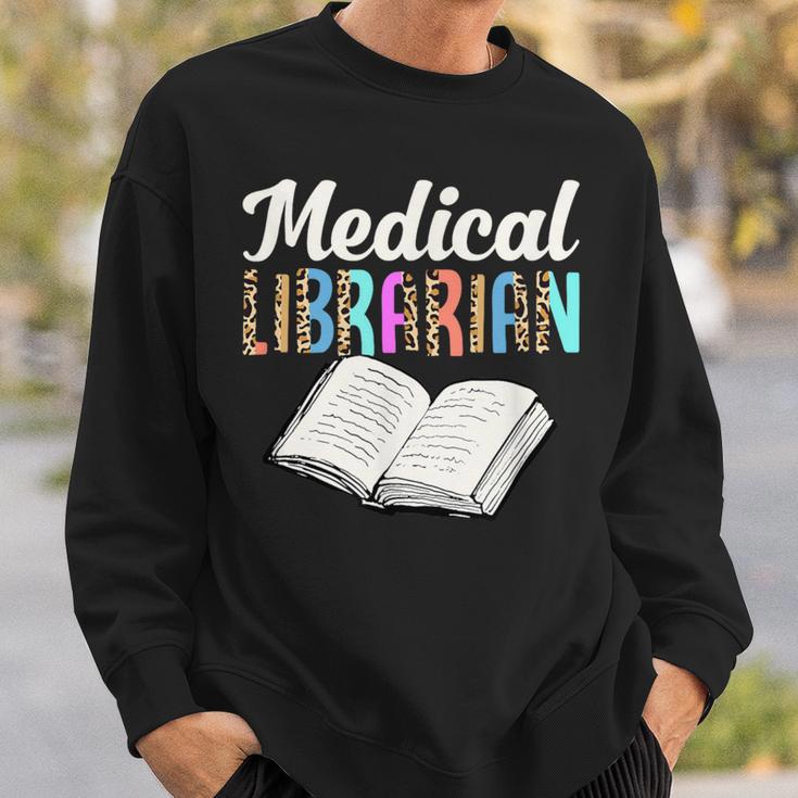 Medical Librarian Leopard Print Library Book Graphic Sweatshirt Gifts for Him