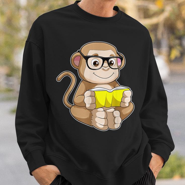 Monkey Nerd Book Glasses Sweatshirt Gifts for Him Monkey Nerd Book Glasses Sweatshirt Gifts for Him