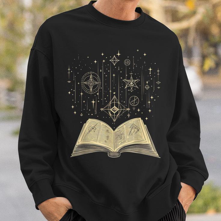 Mystic Astral Lunar Celestial Witch Spell Book Sweatshirt Gifts for Him