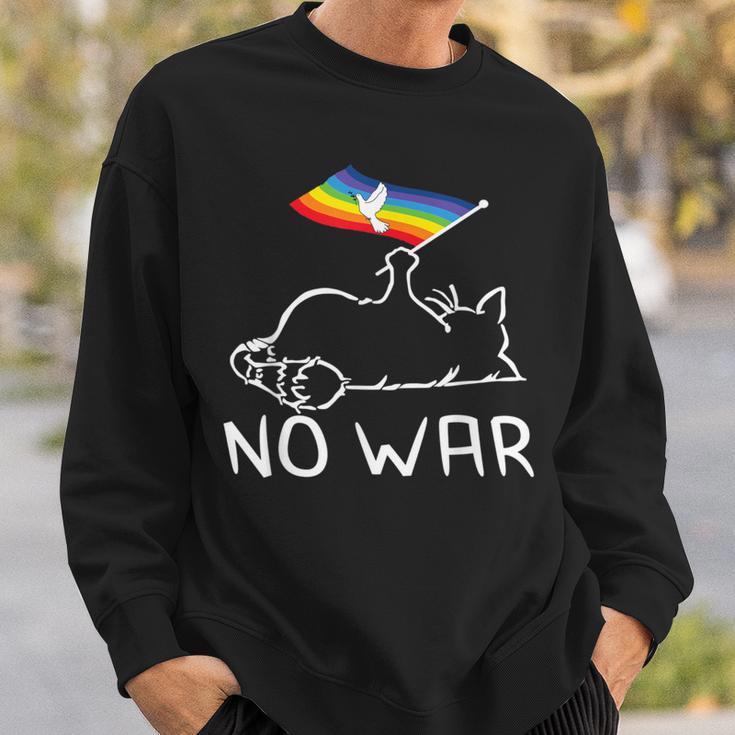 No War Peace Movement World Peace Peace Flag Cat スウェットシャツ 彼への贈り物