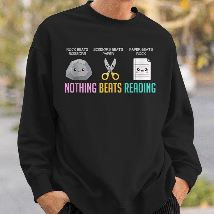 Nothing Beats Reading National Library Week World Book Day Sweatshirt Gifts for Him