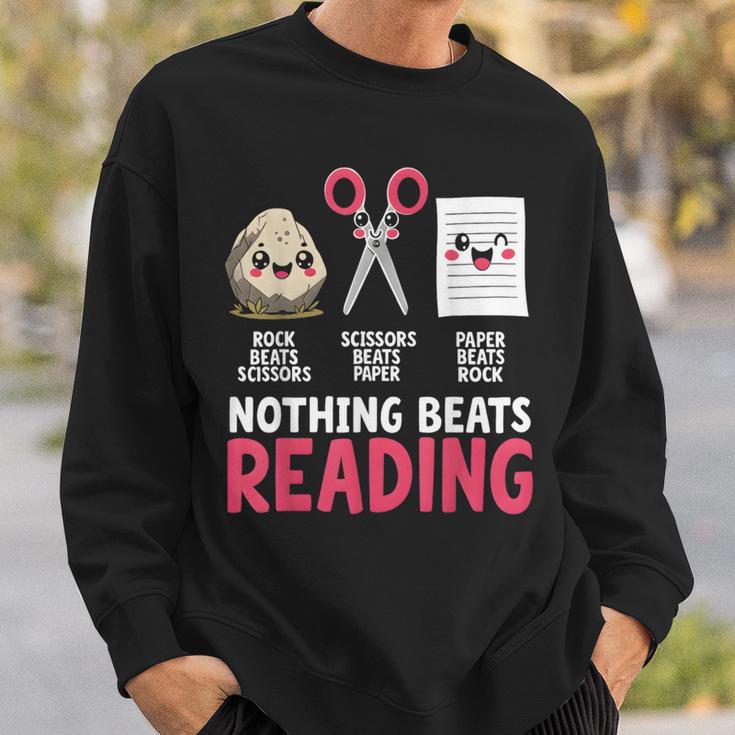 Nothing Beats Reading Rock Paper Scissors Book Lover Library Sweatshirt Gifts for Him Nothing Beats Reading Rock Paper Scissors Book Lover Library Sweatshirt Gifts for Him
