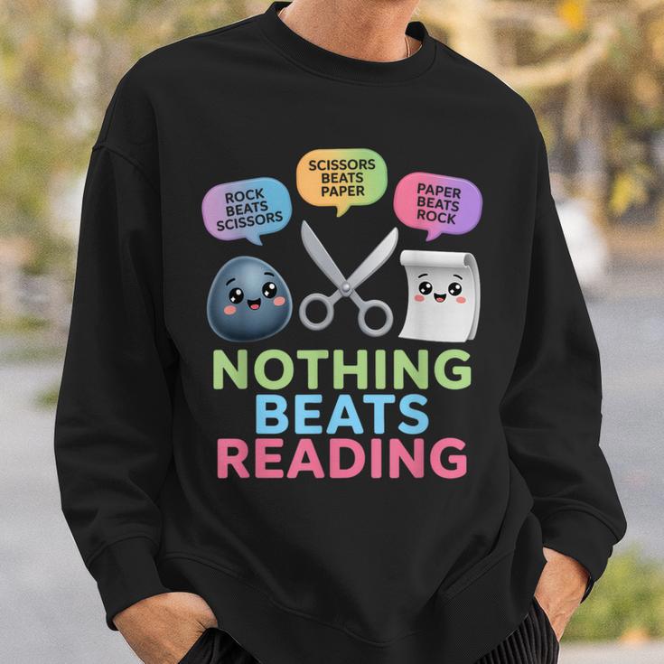 Nothing Beats Reading Rock Paper Scissors Game Book Lover Sweatshirt Gifts for Him Nothing Beats Reading Rock Paper Scissors Game Book Lover Sweatshirt Gifts for Him