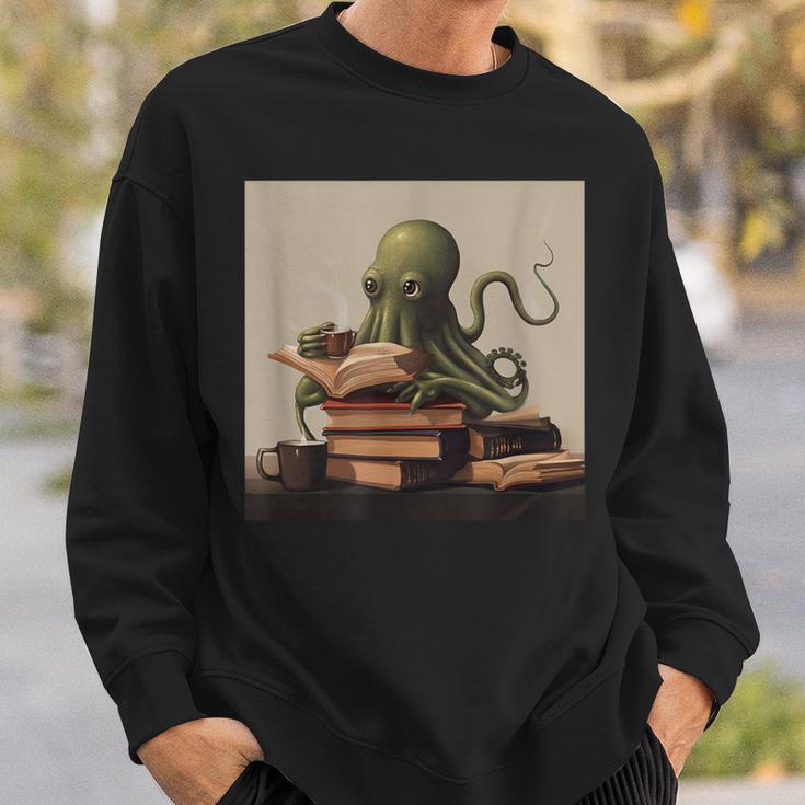 Octopus Reads a Book Book Lovers Sweatshirt Gifts for Him