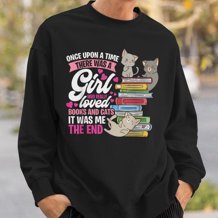 Once Upon A Time There Was A Girl Who Loved Books And Cats Sweatshirt Gifts for Him Once Upon A Time There Was A Girl Who Loved Books And Cats Sweatshirt Gifts for Him