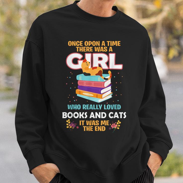 Once Upon A Time There Was A Girl Who Loves Books And Cats Sweatshirt Gifts for Him Once Upon A Time There Was A Girl Who Loves Books And Cats Sweatshirt Gifts for Him