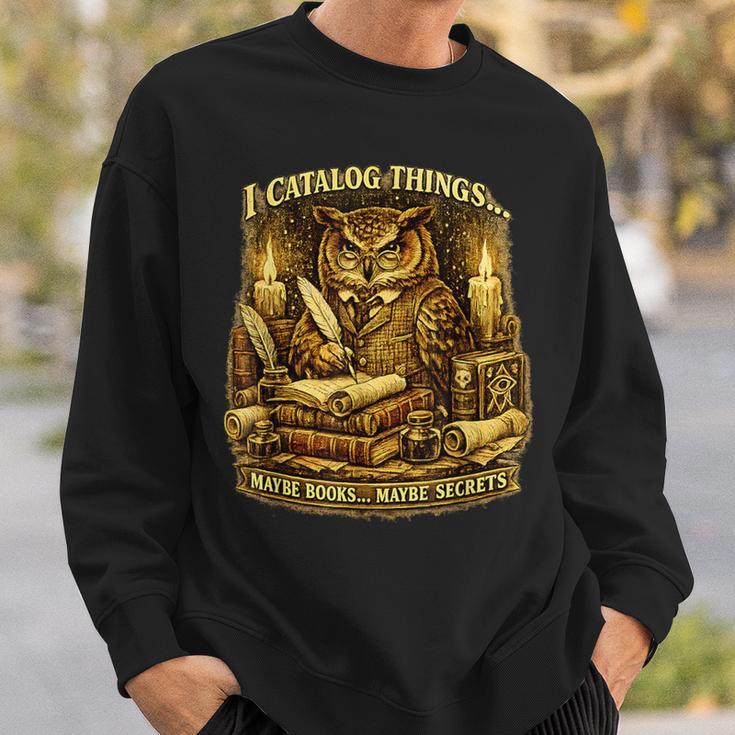 Owl Librarian Archivist Catalog Things Books Secrets Sweatshirt Gifts for Him Owl Librarian Archivist Catalog Things Books Secrets Sweatshirt Gifts for Him